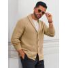 Runcati Mens Shawl Collar Cardigan Sweater Button Down Textured Knit Sweaters Casual Chunky Cardigan with Pockets(Khaki)