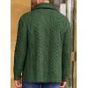 Runcati Mens Shawl Collar Cardigan Sweater Cable Knitted Button Down Sweaters Chunky Fall Winter Outwear(Army Green)