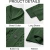 Runcati Mens Shawl Collar Cardigan Sweater Cable Knitted Button Down Sweaters Chunky Fall Winter Outwear(Army Green)