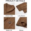 Runcati Mens Shawl Collar Cardigan Sweater Cable Knitted Button Down Sweaters Chunky Fall Winter Outwear(Brown)