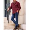 Runcati Mens Shawl Collar Cardigan Sweater Cable Knitted Button Down Sweaters Chunky Fall Winter Outwear(Burgundy)
