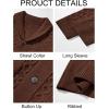 Runcati Mens Shawl Collar Cardigan Sweater Cable Knitted Button Down Sweaters Chunky Fall Winter Outwear(Coffee)
