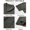 Runcati Mens Shawl Collar Cardigan Sweater Cable Knitted Button Down Sweaters Chunky Fall Winter Outwear(Dark Grey)