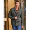 Runcati Mens Shawl Collar Cardigan Sweater Cable Knitted Button Down Sweaters Chunky Fall Winter Outwear(Dark Grey)