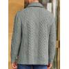 Runcati Mens Shawl Collar Cardigan Sweater Cable Knitted Button Down Sweaters Chunky Fall Winter Outwear(Grey)