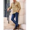 Runcati Mens Shawl Collar Cardigan Sweater Cable Knitted Button Down Sweaters Chunky Fall Winter Outwear(Khaki)