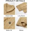 Runcati Mens Shawl Collar Cardigan Sweater Cable Knitted Button Down Sweaters Chunky Fall Winter Outwear(Khaki)
