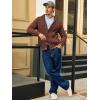 Runcati Mens Shawl Collar Cardigan Sweaters Button Down Open Front Knitwear Cable Knitted Ribbed Jackets Outwear(Brown)