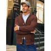 Runcati Mens Shawl Collar Cardigan Sweaters Button Down Open Front Knitwear Cable Knitted Ribbed Jackets Outwear(Brown)