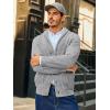 Runcati Mens Shawl Collar Cardigan Sweaters Button Down Open Front Knitwear Cable Knitted Ribbed Jackets Outwear(Gray)