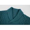 Runcati Mens Shawl Collar Sweaters Casual Cable Knit V-Neck Slim Fit Fall Winter Lightweight Pullover Sweater Knitwear(Green)