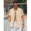Runcati Mens Short Sleeve Guayabera Shirts Linen Cotton Button Down Mexican Embroidered Cuban Wedding Shirt Summer Beach Tops(03 Beige)