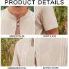 Runcati Mens Short Sleeve Guayabera Shirts Linen Cotton Button Down Mexican Embroidered Cuban Wedding Shirt Summer Beach Tops(05 Beige)