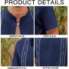 Runcati Mens Short Sleeve Guayabera Shirts Linen Cotton Button Down Mexican Embroidered Cuban Wedding Shirt Summer Beach Tops(05 Navy)