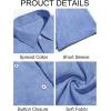 Runcati Mens Short Sleeve Linen Shirts Button Down Casual Texture Summer Beach Wedding Tops(Jean Blue)