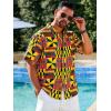 Runcati Mens Short Sleeve Shirts Button Down African Traditional Pattern Dashiki Shirt Casual Vintage Floral Hippie Tops(Yellow Green)