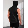 Runcati Mens Sleeveless Hoodies Workout Hooded Tank Tops Muscle Gym Bodybuilding Fitness Training T Shirts(Black)
