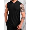 Runcati Mens Sleeveless Hoodies Workout Hooded Tank Tops Muscle Gym Bodybuilding Fitness Training T Shirts(Black)
