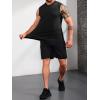 Runcati Mens Sleeveless Hoodies Workout Hooded Tank Tops Muscle Gym Bodybuilding Fitness Training T Shirts(Black)