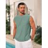 Runcati Mens Sleeveless Tank Tops Casual Hollow Out Knit T Shirts Beach Summer Hippie Tops with Pocket(Pea Green)