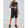 Runcati Men’s Sleeveless Tank Tops Crewneck Workout Gym Cotton Muscle Pocket T Shirt(Black)