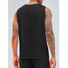 Runcati Men’s Sleeveless Tank Tops Crewneck Workout Gym Cotton Muscle Pocket T Shirt(Black)