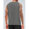 Runcati Men’s Sleeveless Tank Tops Crewneck Workout Gym Cotton Muscle Pocket T Shirt(Dark Grey)