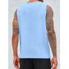 Runcati Men’s Sleeveless Tank Tops Crewneck Workout Gym Cotton Muscle Pocket T Shirt(Light Blue)