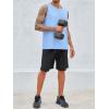 Runcati Men’s Sleeveless Tank Tops Crewneck Workout Gym Cotton Muscle Pocket T Shirt(Light Blue)