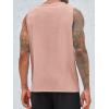 Runcati Men’s Sleeveless Tank Tops Crewneck Workout Gym Cotton Muscle Pocket T Shirt(Pink)