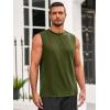 Runcati Mens Sleeveless Tank Tops Workout Athletic Muscle Shirt Casual Summer Beach T Shirts(Army Green)
