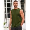 Runcati Mens Sleeveless Tank Tops Workout Athletic Muscle Shirt Casual Summer Beach T Shirts(Army Green)