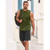 Runcati Mens Sleeveless Tank Tops Workout Athletic Muscle Shirt Casual Summer Beach T Shirts(Army Green)