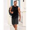 Runcati Mens Sleeveless Tank Tops Workout Athletic Muscle Shirt Casual Summer Beach T Shirts(Black)