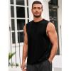 Runcati Mens Sleeveless Tank Tops Workout Athletic Muscle Shirt Casual Summer Beach T Shirts(Black)