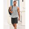 Runcati Mens Sleeveless Tank Tops Workout Athletic Muscle Shirt Casual Summer Beach T Shirts(Black/Light Gray)