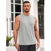 Runcati Mens Sleeveless Tank Tops Workout Athletic Muscle Shirt Casual Summer Beach T Shirts(Light Gray)