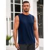Runcati Mens Sleeveless Tank Tops Workout Athletic Muscle Shirt Casual Summer Beach T Shirts(Navy)
