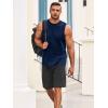 Runcati Mens Sleeveless Tank Tops Workout Athletic Muscle Shirt Casual Summer Beach T Shirts(Navy)