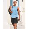 Runcati Mens Sleeveless Tank Tops Workout Athletic Muscle Shirt Casual Summer Beach T Shirts(Sky Blue)