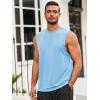 Runcati Mens Sleeveless Tank Tops Workout Athletic Muscle Shirt Casual Summer Beach T Shirts(Sky Blue)