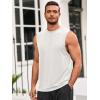 Runcati Mens Sleeveless Tank Tops Workout Athletic Muscle Shirt Casual Summer Beach T Shirts(White)