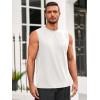 Runcati Mens Sleeveless Tank Tops Workout Athletic Muscle Shirt Casual Summer Beach T Shirts(White)