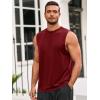 Runcati Mens Sleeveless Tank Tops Workout Athletic Muscle Shirt Casual Summer Beach T Shirts(Wine Red)