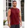 Runcati Mens Sleeveless Tank Tops Workout Athletic Muscle Shirt Casual Summer Beach T Shirts(Wine Red)