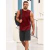 Runcati Mens Sleeveless Tank Tops Workout Athletic Muscle Shirt Casual Summer Beach T Shirts(Wine Red)