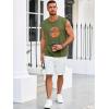 Runcati Mens Sleeveless Tank Tops Workout Gym Muscle Shirts Palm Tree Vintage Hawaiian Summer Beach T Shirts(Army Green)