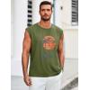 Runcati Mens Sleeveless Tank Tops Workout Gym Muscle Shirts Palm Tree Vintage Hawaiian Summer Beach T Shirts(Army Green)