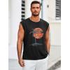 Runcati Mens Sleeveless Tank Tops Workout Gym Muscle Shirts Palm Tree Vintage Hawaiian Summer Beach T Shirts(Black)