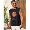 Runcati Mens Sleeveless Tank Tops Workout Gym Muscle Shirts Palm Tree Vintage Hawaiian Summer Beach T Shirts(Black)